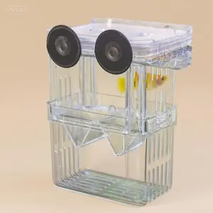 Plastic Fish Breeding Box Isolation Tank for Baby Fishes Shrimp Guppy, Reusable Hatching Incubator with Divider, Clear Transparent Design for Aquarium, Safe Non-Toxic Easy to Clean carnivorous plant hygge r aquariumsoil leaf  hammock fish  pump