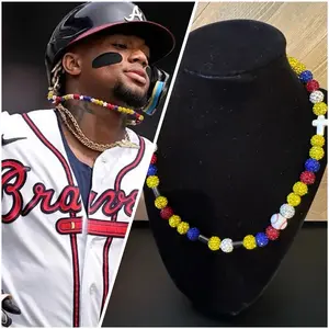 Rhinestone beaded charms necklace