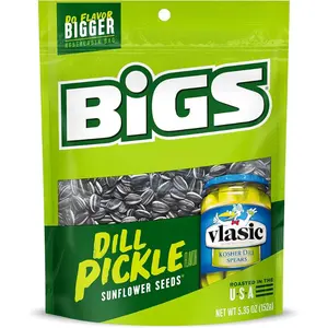 6x Bigs Dill Pickle Sunflower Seeds Snack - Tangy Dill Flavor Crunchy Seeds Munchies Treats 5.35oz