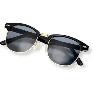 Classic Half Frame Polarized Semi-Rimless Sunglasses