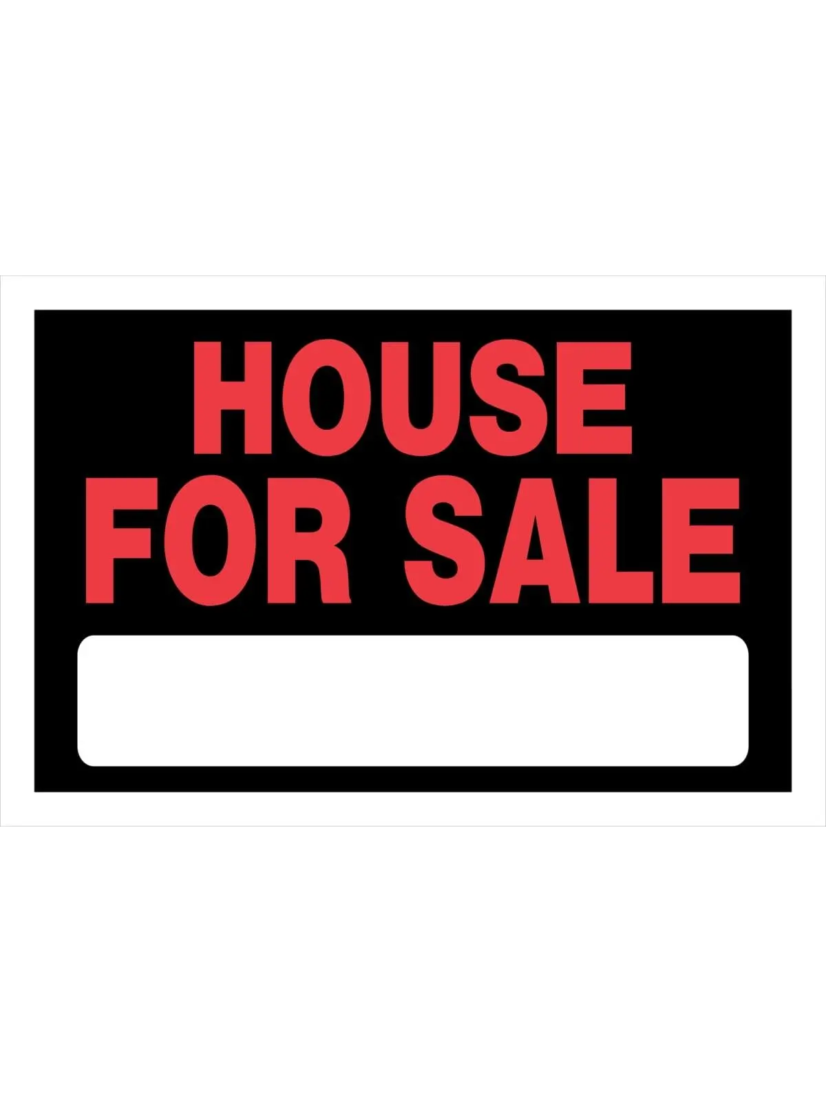 Hillman Group 839936 Rectangular Real Estate Sale Sign, 8x12 in, Red & Black Durable Plastic Weatherproof Home Decor Plaque, House Sale