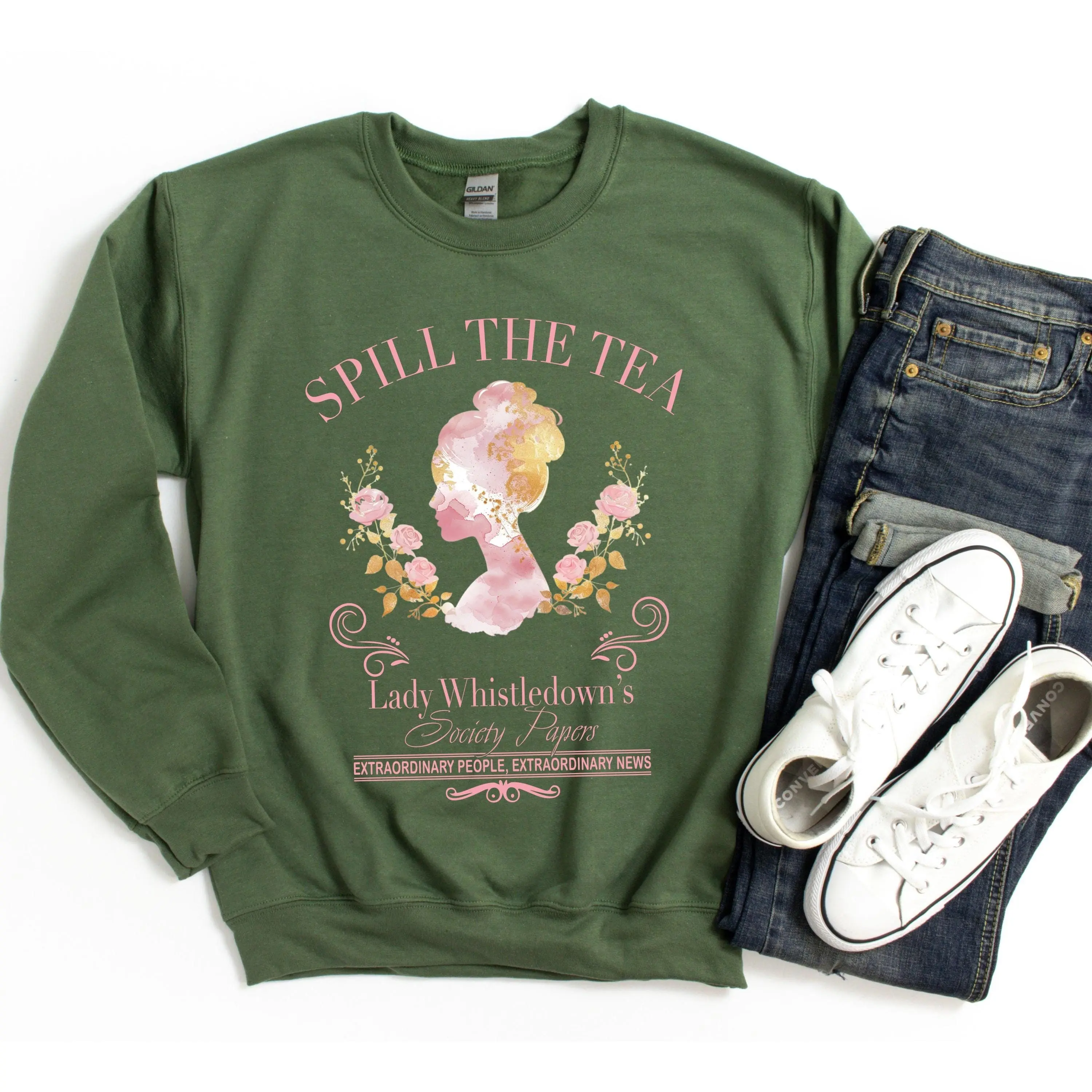 Spill The Tea Sweatshirt, Funny Drama Shirt,Gossiping Sweater,Tea Lover Gift,Hot Tea Cup Pullover, Lady Whistledowns Tee,Society Paper Sweat Hoodie - Sweatshirt