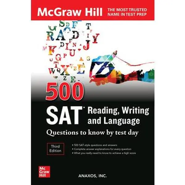 USED Book - 500 SAT Reading, Writing and Language Questions to Know by Test Day, Third Edition by Inc Anaxos (Paperback) - english