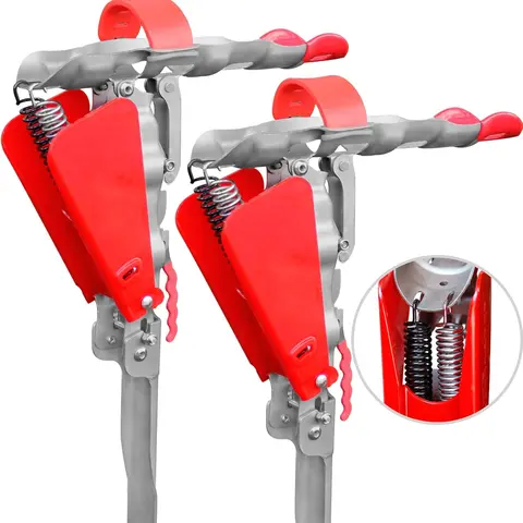 HUAPUDA 2-Pack Stainless Steel Auto Pull-Up Double Spring Fishing Rod Holder - Adjustable Sensitivity, Compact Folding Base, Stable Ground Support Brackets, Bank Fishing Use, 110lbs Load Capacity, 9.45 Inch, Spinning Casting Rods Accessories