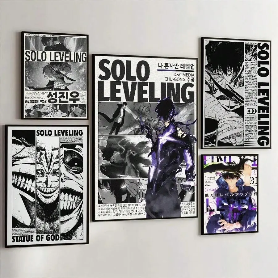 1pc S-Solo L-Leveling Poster Canvas Art Coffee House Bar Room Wall Decor Aesthetic Painting No Frame