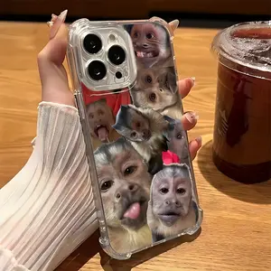 Phone Case with Cute and Unique Monkey Design, Suitable for iPhone 17 Pro Max Plus Air/16/15/14/13/12/11, Shows Soft and Clear Back, Protects the Phone
