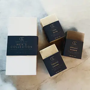 MEN'S COLLECTION Cigar & Caramel Premium  Coconut Milk Soap Set of 3 Body Care Scent