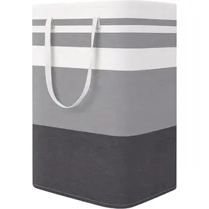 2-Pack Large Laundry Basket, Waterproof Freestanding Laundry Hamper Collapsible Tall Clothes Hamper with Extended Handles for Clothes Toys in the Dorm