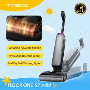 Tineco Floor One S7 Artist Wet Dry Vacuum Cleaner, 22kPa Suction, iLoop Smart Sensor, DualBlock Anti-Tangle Design, 185℉ Flashdry, 50 Min Runtime, Dual-Edge Cleaning, 180° Lay-Flat, Cordless Stick Vacuum, Deep Cleaning Machine, Floor Cleaning Tool