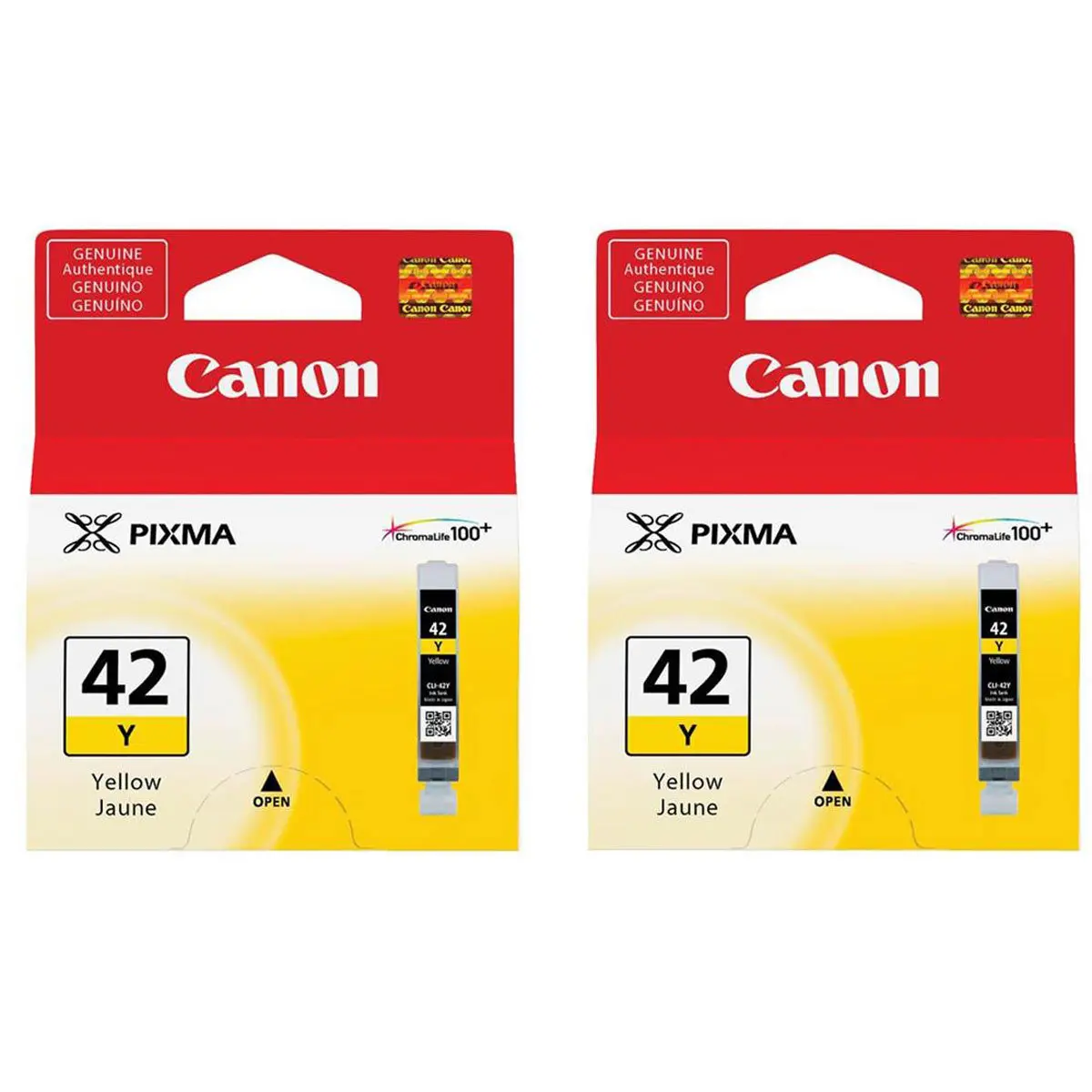 Canon CLI-42 Yellow Ink Cartridge for Pixma PRO-100 Inkjet Printer, 2-Pack