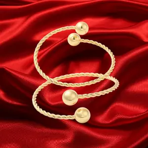 Belizean Harmony Loops Bangles, Twisted Ball Bangle Set