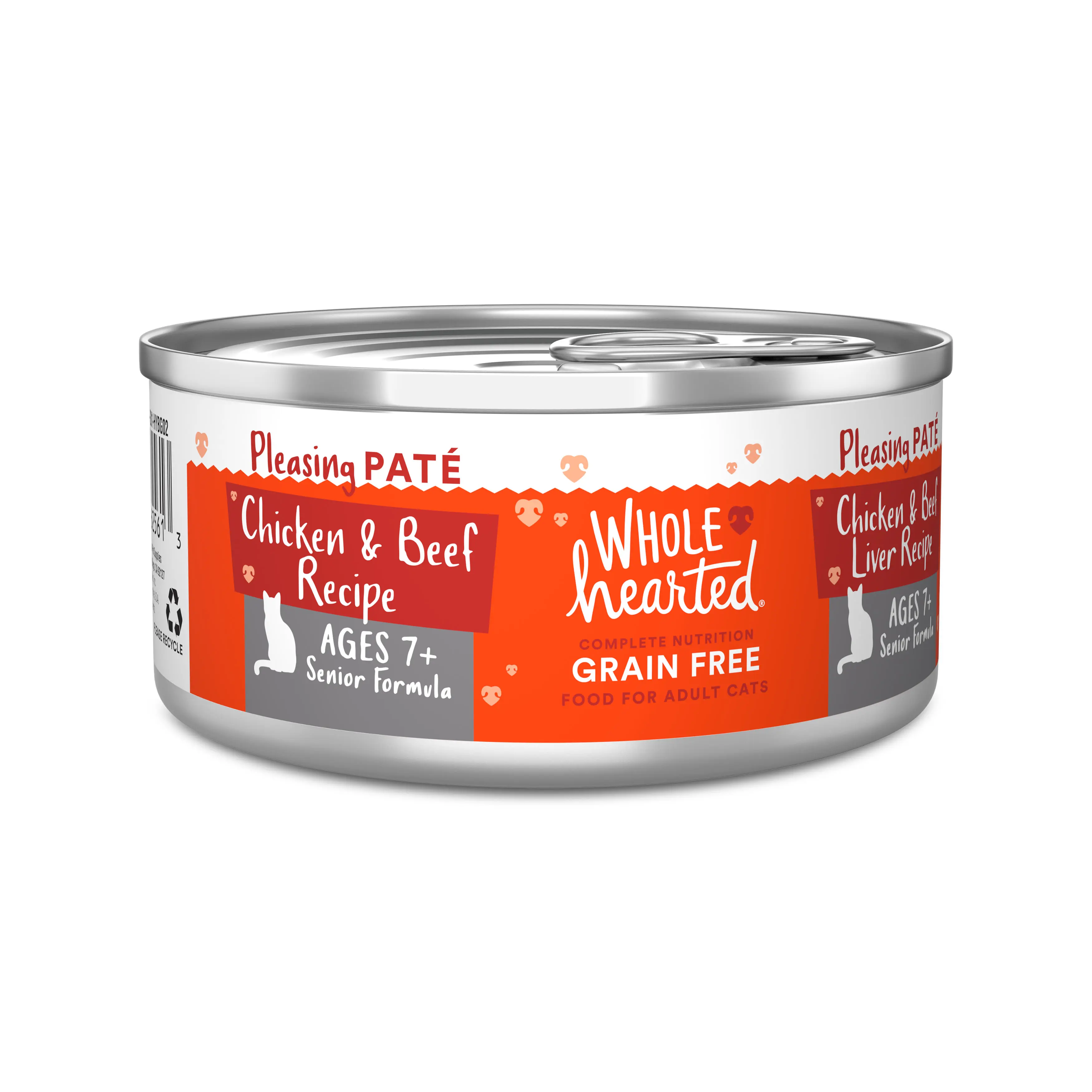 WholeHearted Grain Free Chicken and Beef Liver Senior Wet Cat Food Pate