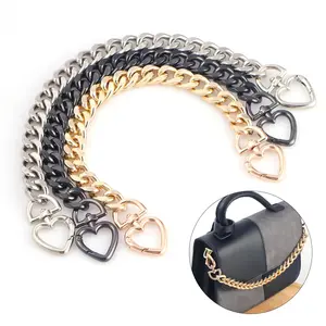 1pc Metal Purse Chain Strap Extender Heart Shape Purse Chain for Accessory Charms, Lengthen Crossbody Shoulder Handbags Strap