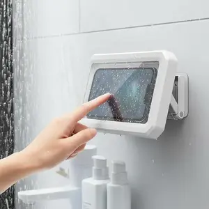 Punch-free Easy Installation Mobile Phone Box, Summer Anti-fog Water Proof Smartphone Phone Holder, Adjustable Durable Tablet Phone Holder Mount, Cellphone Stand, Shower Phone Holder, Room Decor for Bathroom, Bathroom Organizer, ABS Material