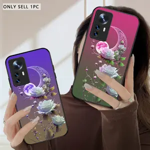 Dreamy and romantic Phone case suitable for Xiaomi 12/12 Lite/12 Pro/12T/12T Pro/13/13 Pro/14/14 Pro/14T/14T Pro/13 Lite/13T Pro/13T/14 Ultra/15 pro/15 Ultra/15/15S pro/15T/15T Pro/17/17 Pro/17 Pro Max Black glass protective case