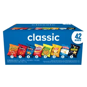 Frito Lay Classic Mix Crunchy Snack Chips Variety Pack - Mega Size, 1 oz Bags, 42 Count