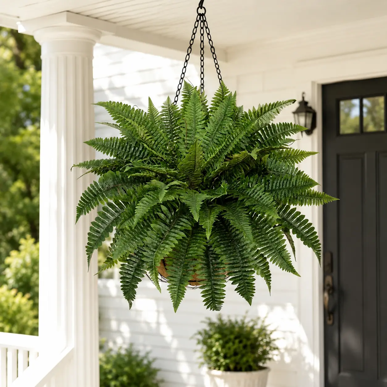 Decorative Synthetic Boston Fern - UV-Resistant Fake Greenery for Outdoor Planters, Maintenance-Free Home Decor for Porch, Garden Home Supplies