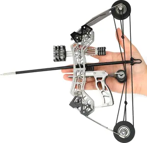 compound bow set for hunting, archery practice and  fun games, made of high-strength 316 stainless fierce  steel + black carbon, 12 pounds pull and 40-50 meters range,  suitable for novices and enthusiasts.
