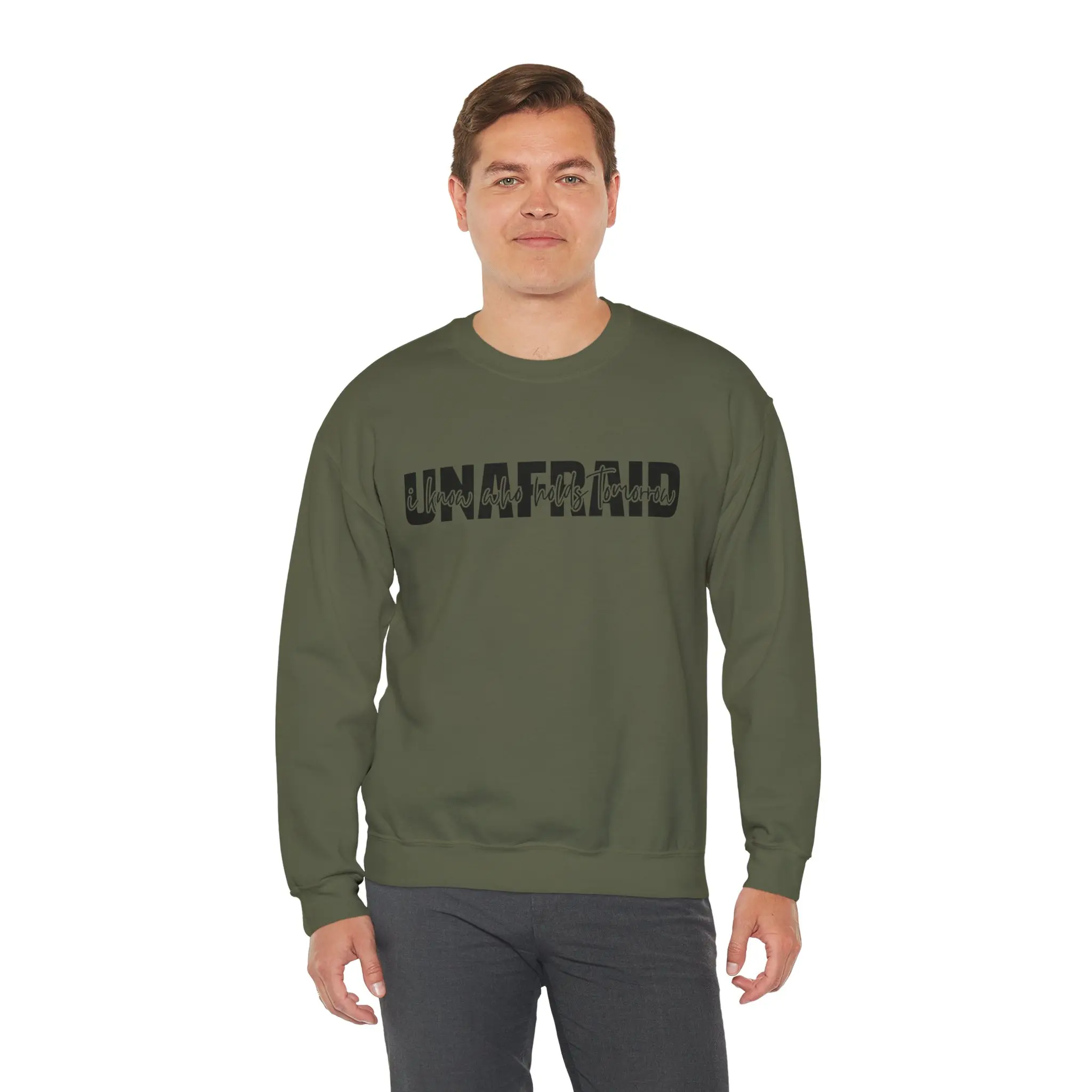 Unafraid graphic crewneck Sweatshirt | God got me back print