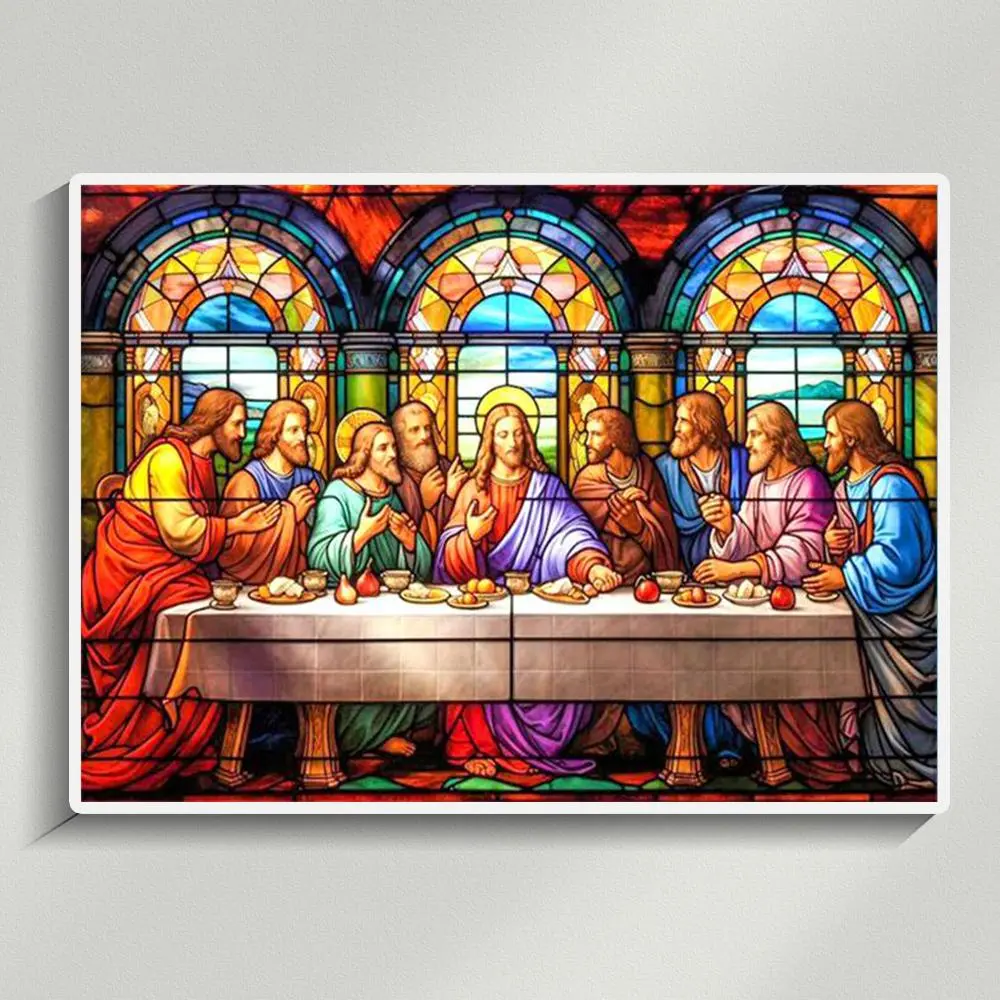 5D DIY Diamond Painting Kit - Religious Art Full Round/Square Rhinestones, HD Canvas, Plastic Tray, Diamond Painting Cross Stitch Embroidery Set for Handcrafting Enthusiasts (Adults, Children and Adults)