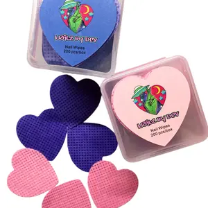 HEART NAIL WIPES 200 COUNT LINT-FREE PINK/PURPLE
