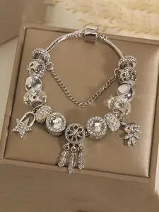 Y2k Style Charm Bracelet, Pretty Bracelet, Vintage Style Artificial Gemstone Decor Bracelet, Fashion Jewelry Accessories for Women & Girls