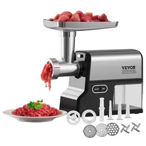 VEVOR Meat Grinder, 4.2 Lbs/Min Capacity Electric Meat Grinders with Blade, Grinding Plate, Sausage Maker, Kubbe Kit, Stainless Steel Meat Mincer for Home Kitchen