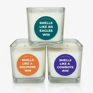 Sunday Football Team Soy Wax Candle - Smells Like an Eagles Win, Dolphins Win, Cowboys Win - Perfect for Sports Fans
