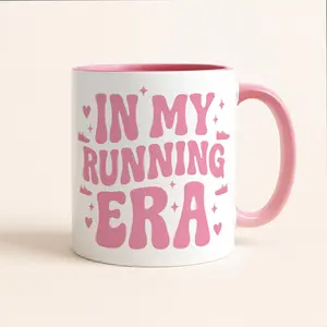 Running Era Mug, Running Gift for Her, In My Era Coffee Cup, Gift for Runner, Marathon Park Run, Gift For Girlfriend, Pink Gifts, Women Run