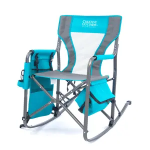 Folding Rocking Chair with Ice Box Cooler | Teal