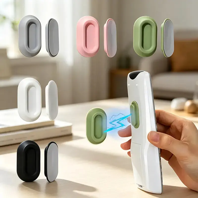 5 Pack Random Color Magnetic Remote Control Holder, Silicone No Drill Self Adhesive Wall Mount for TV Fan Air Conditioner Remotes