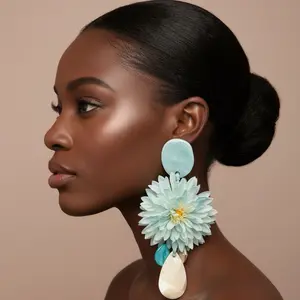 Petal Paradise Flower dangle evening earrings