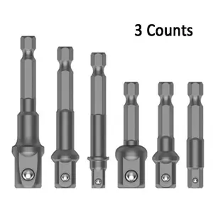 Impact Grade Socket Adapter, 1/4" 3/8" 1/2" Power Tool Extension Drill Bit Adapter Set, Universal Socket Wrench Adapter Drill Nut Driver Bit Set, Hand Tools Accessories