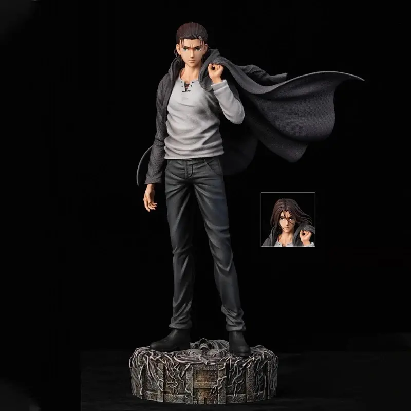 30cm Gk Chikara Eren Jaeger Double Headed Statue PVC Action Figure Anime Figure Model Toys Collection Doll Gift