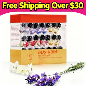 Sipresa Splash'n Shine Hair Perfume Oil 2-in-1, 36pcs,9 Varied Fragrances,Anti Frizzy,Avocado Oil,Moisturize Dry Damaged Hair,Splash'n Shine,Smoothing, Mini Bottles,Hair Care Set,Smell Good,Gift for Woman