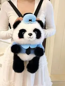 Cute Panda Plush Bag, Soft Storage Pouch, Simple Crossbody Shoulder Bag, Multifunctional Phone Bag, Perfect Gift for Travel, School, Birthday