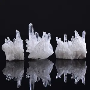 1PC Healing Crystal Stone Natural White Crystal Cluster Quartz Crystal Reiki Stones Crystal Point Specimen Home Decoration Raw Crystals