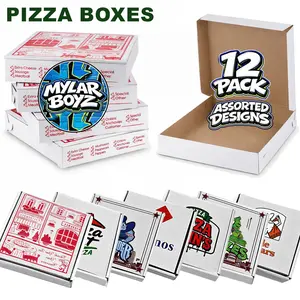 12 Pack Pizza Boxes Set With Matching Bags Assorted Designs 12 Pack Pizza Boxes Set With Matching Bags Assorted Designs