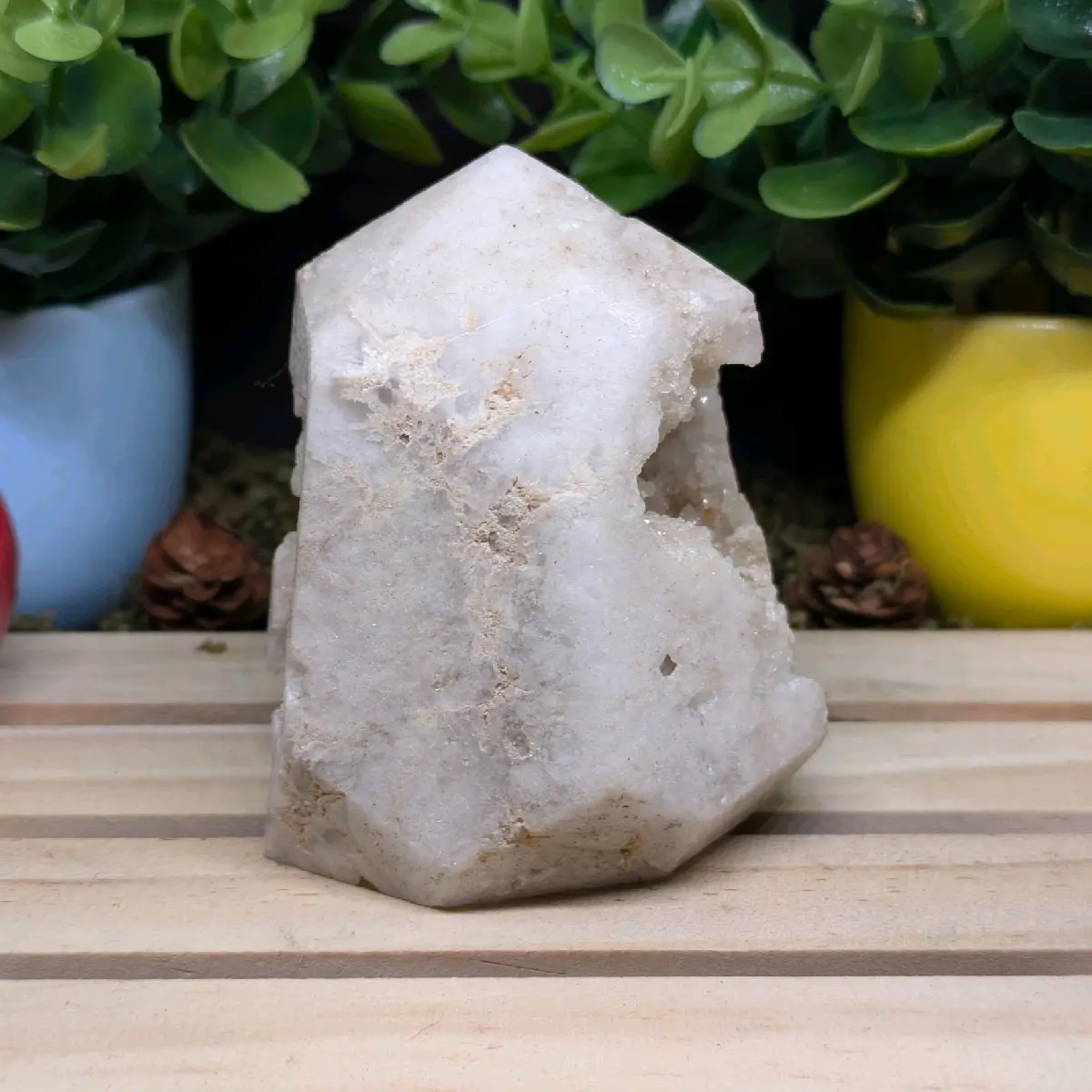 White Druzy Quartz Tower for Home and Office Decor