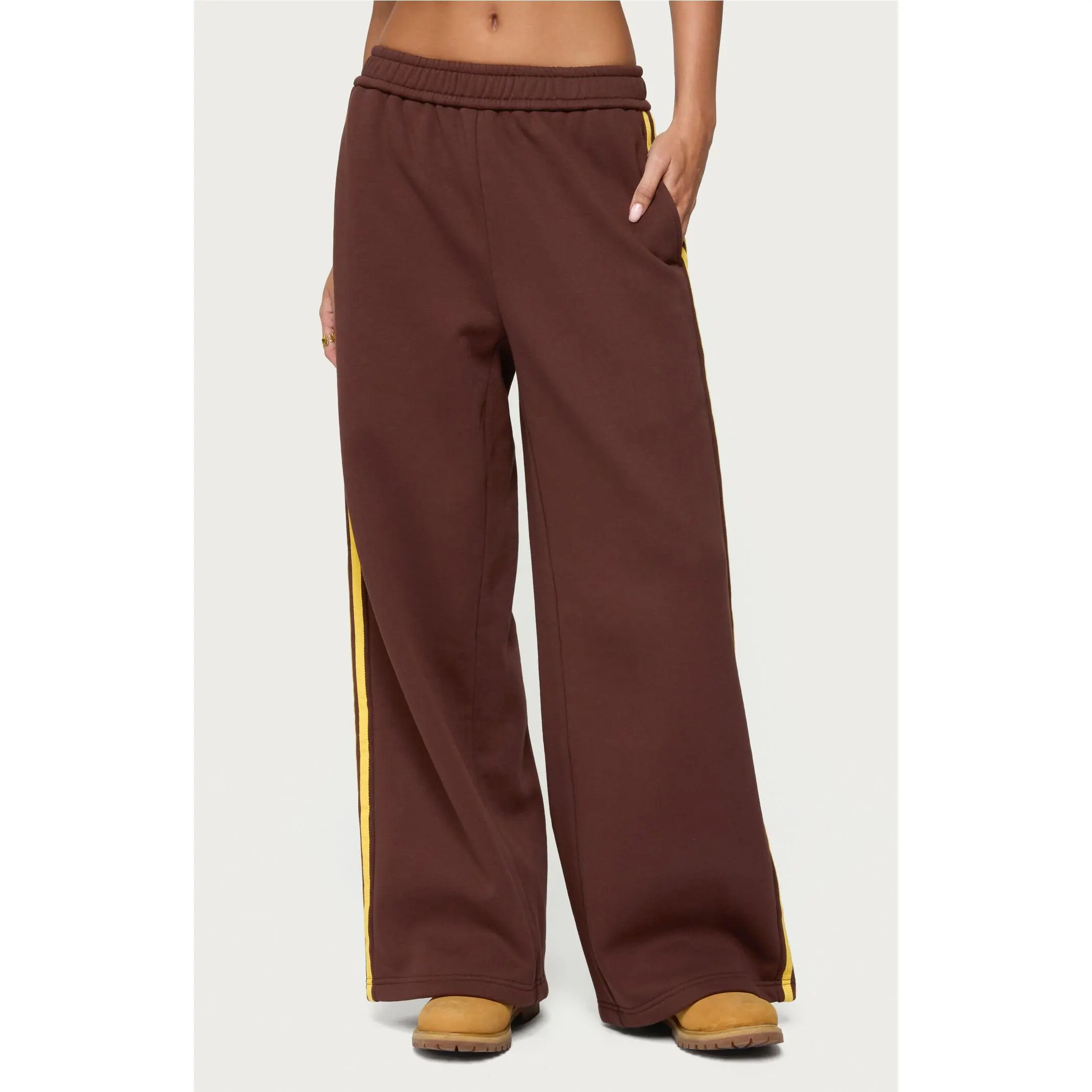 Edikted Women's Sorin Contrast Striped Wide Sweatpants