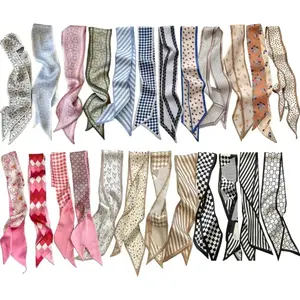 24-Pack Silk-Like Multifunctional Scarves for Women – Headbands, Neck Wraps & Bag Accessories in Assorted Prints