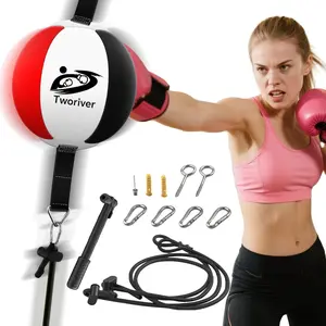 Double End Bag Boxing, Adjustable Cords Punching Bag Boxing Ball Speed Reflex Bags,  Gym Punching  Equipment Set for Reaction Agility Hand Eye Coordination, Good for Adults &
