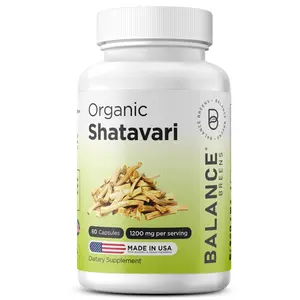 Shatavari 1200mg, 60 Capsules, Organic Shatavari, Non-GMO, Gluten Free, Vegetarian Friendly  Dietary Supplement Fitness Healthcare Vitamin