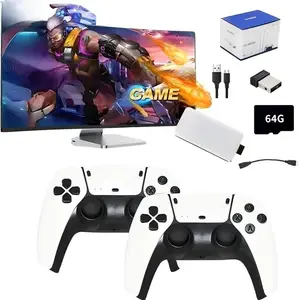 Wireless retro game console, Gaming Console, Wireless Portable Console, retro game stick with over 20,000 games, 23 emulators, 64GB, Retro Game Stick Pro with dual 2.4GHz wireless controllers, plug-and-play TV video games, Game Box