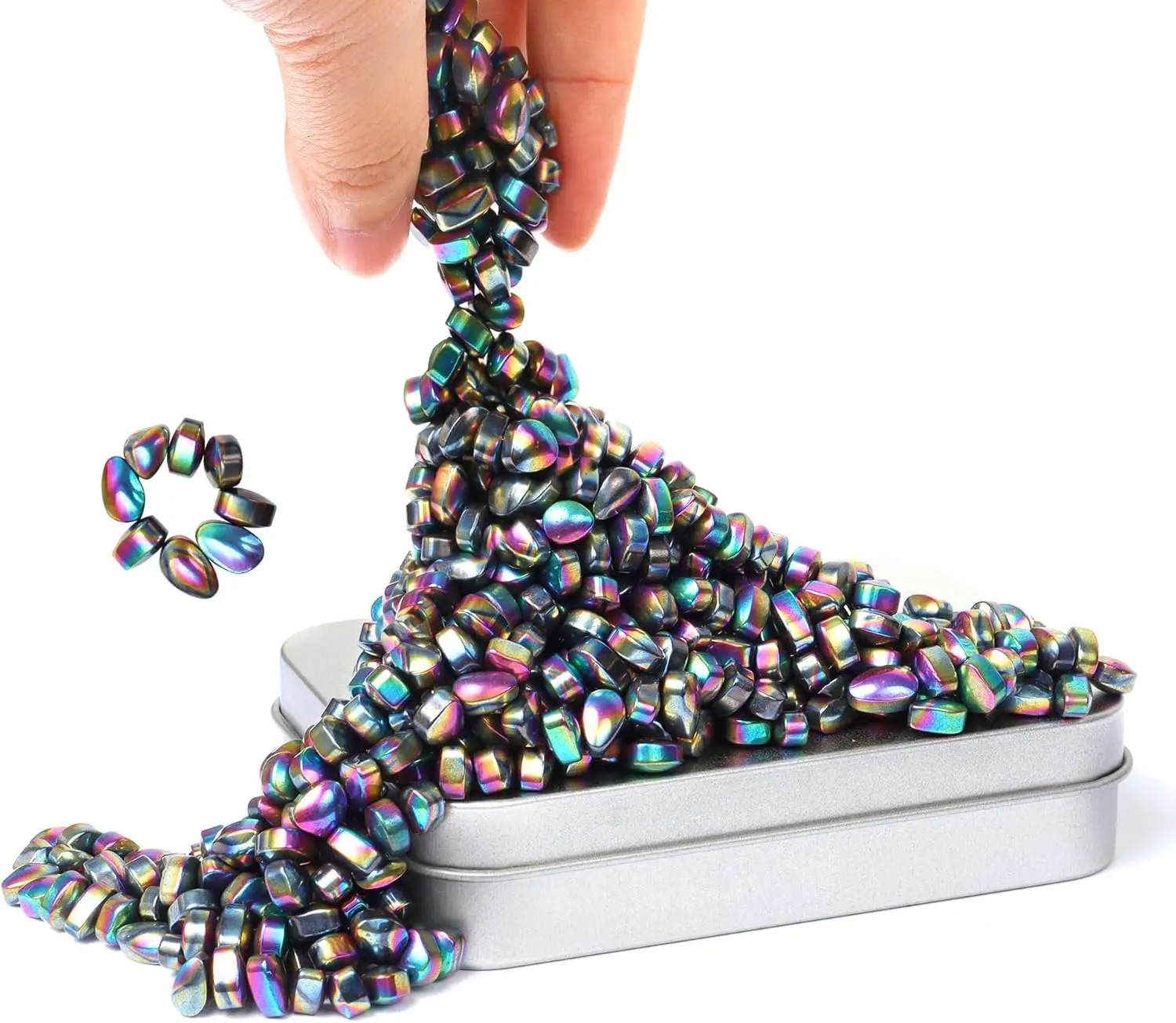 CUDNY Ferrite Stones Desk Fidget Toy, 500+ Colorful Original Pieces for Adult Stress Relief
