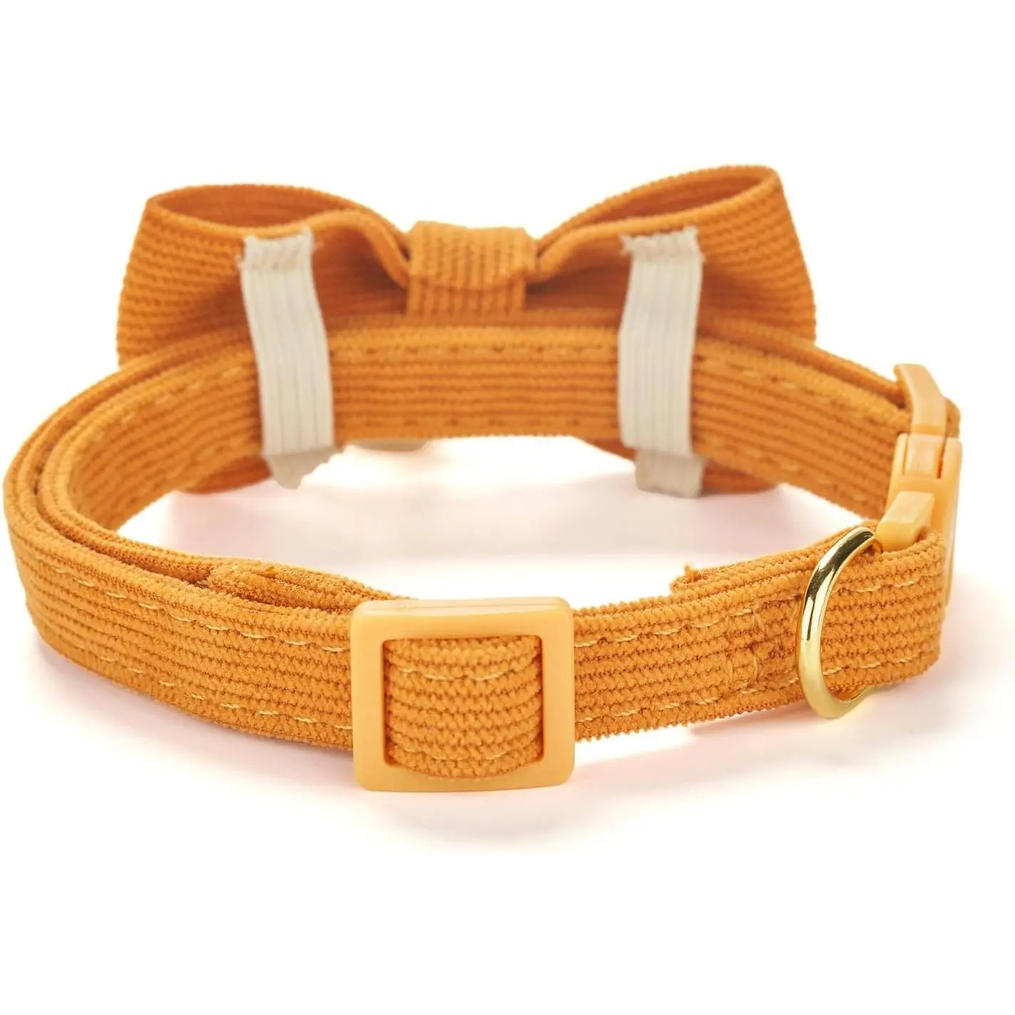 2 Pack Soft Corduroy Cat Collars with Bow Tie & Bell, Adjustable Breakaway Cotton Kitty Bowtie Collar for Girl Boy Kitten (Orange & Green) 2 Pack Soft Corduroy Cat Collars with Bow Tie & Bell, Adjustable Breakaway Cotton Kitty Bowtie Collar for Girl Boy Kitten (Orange & Green)