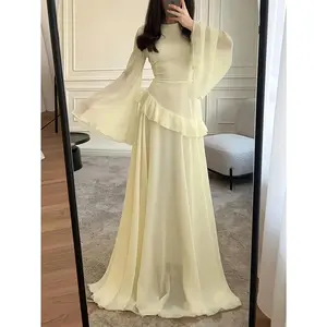 Women’s Elegant Formal & Everyday Maxi Dress – Flared long sleeves, adjustable waist tie, flared skirt; all-season party, wedding, office outfit — women’s formal and casual dresses, versatile wardrobe staple, sophisticated design, durable construction