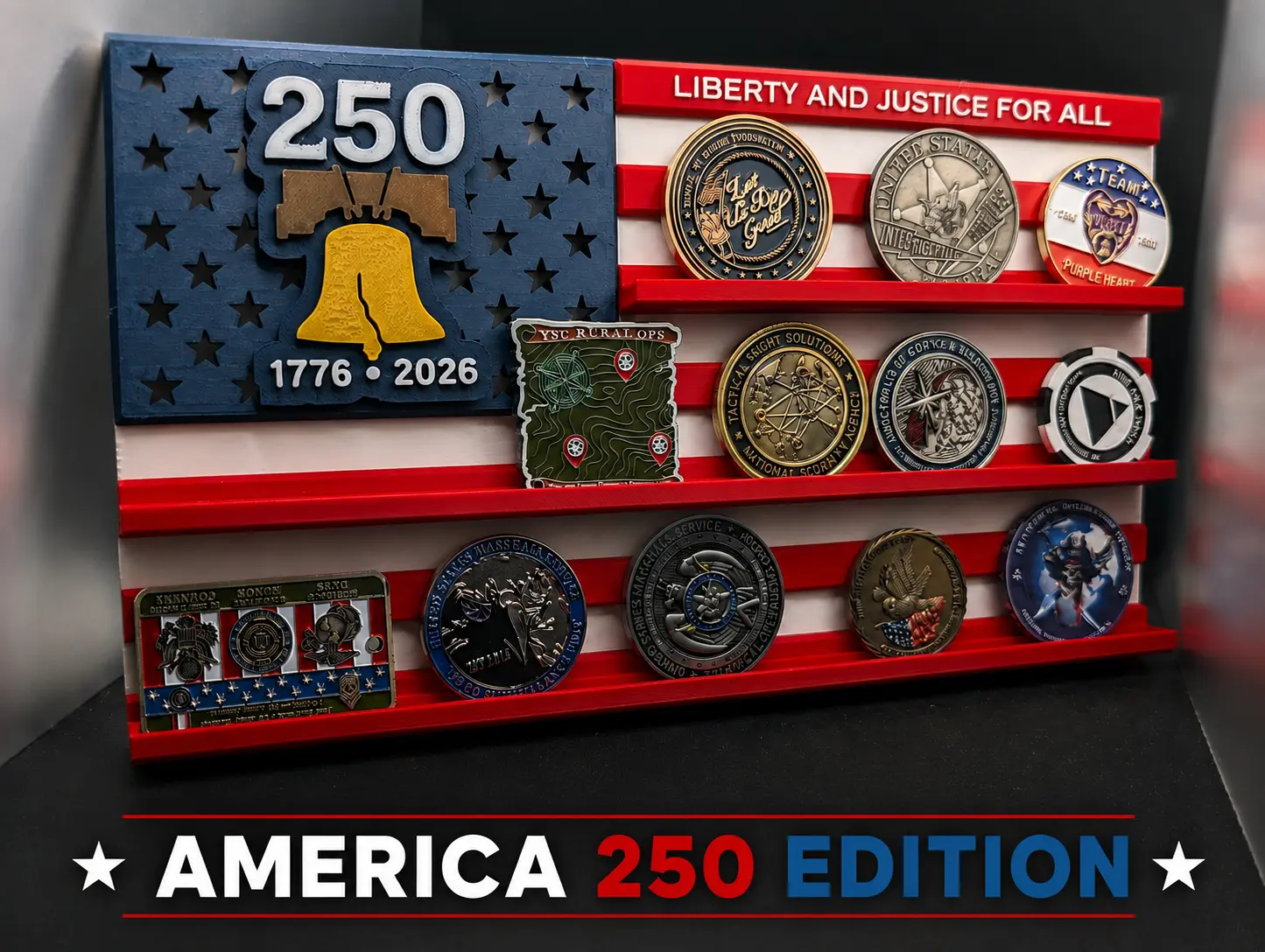 Challenge Coin Display | America 250 Anniversary Coin Holder