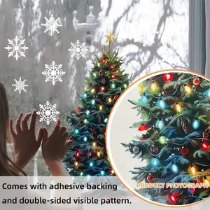 Holiday Christmas Tree Window Decal: 36 cm/14.17 inches x 44 cm/17.32 inches - 1 Piece Set - Self-Adhesive, Durable, and Reusable - Suitable for Home Decoration