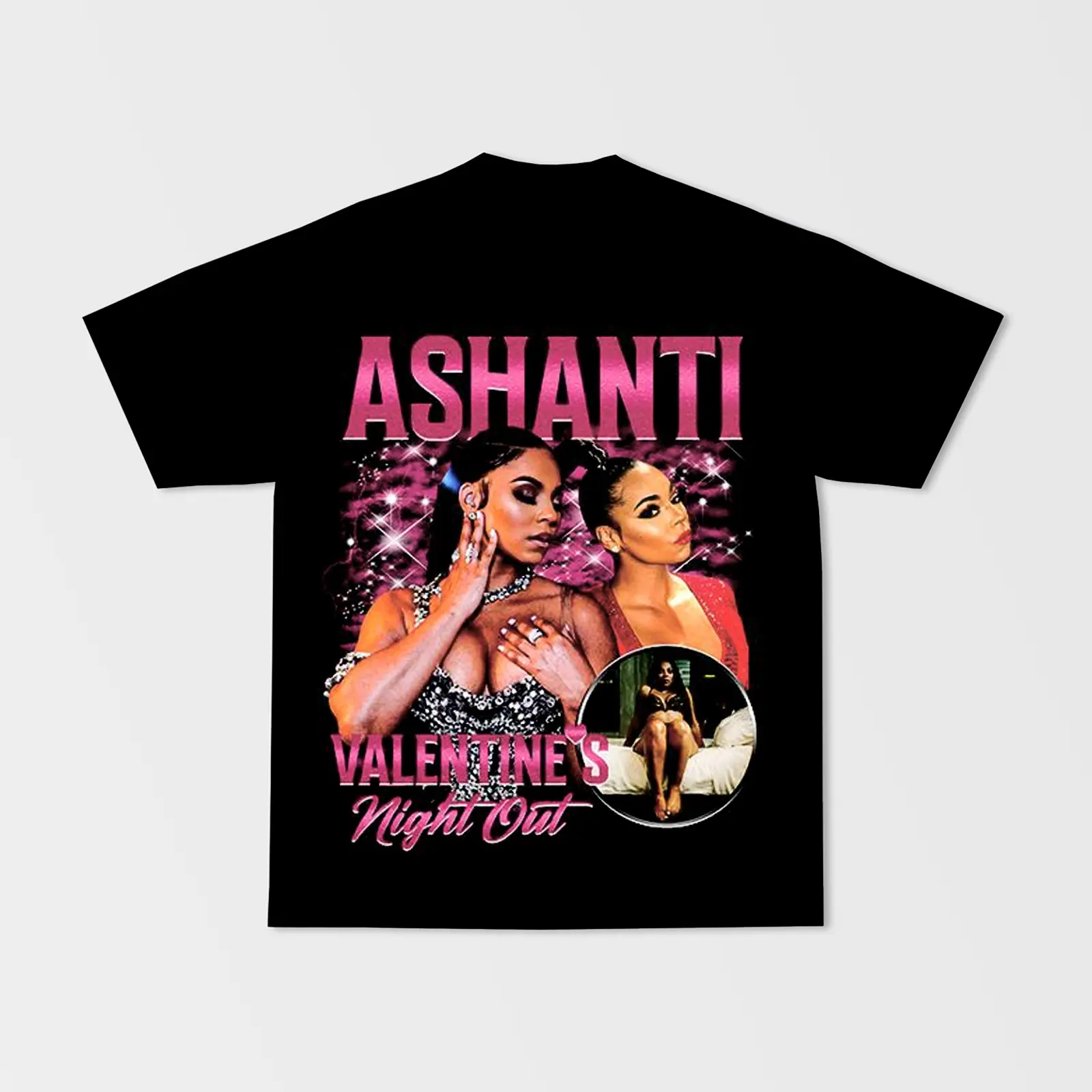 Ashanti Early 2000s Inspired Graphic Tee With Retro Urban Aesthetic YG280506